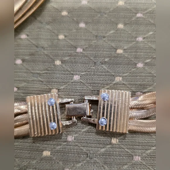 Gold-tone Multi-strand Herringbone or Flat Snake Chain Necklace w/ Box Closure - Picture 10 of 10